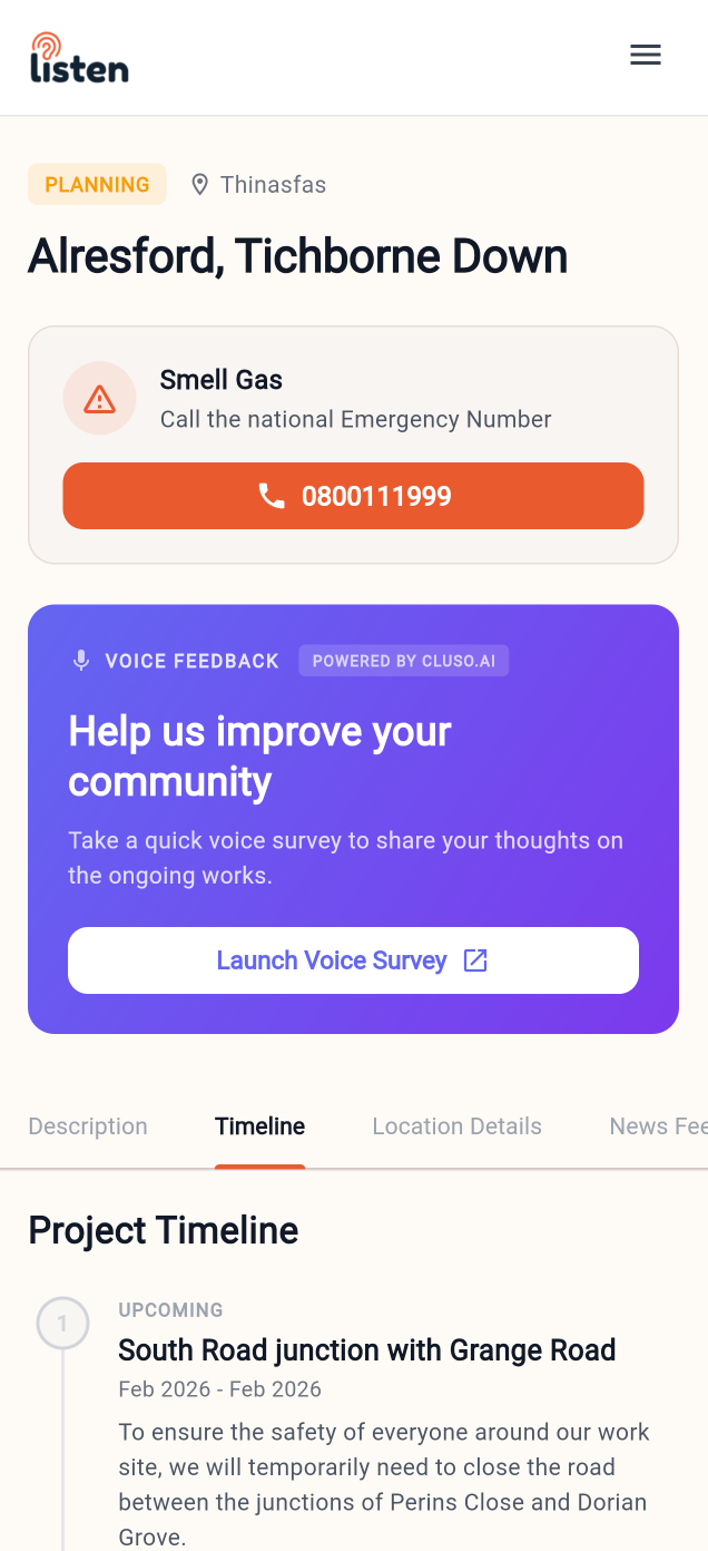 Listen app — public project page